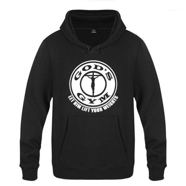 

god's gym - christian workout train sweatshirts men 2020 mens hooded fleece pullover hoodies1, Black