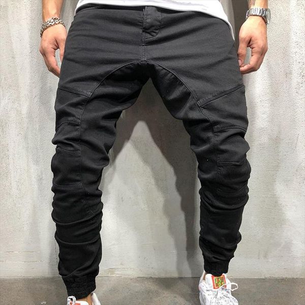 

brand 2019 mens trousers woven fabric casual trousers with legs, Black