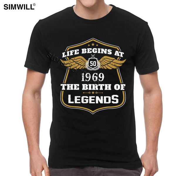 

sport life begins at 50 yeas old t shirts men cotton the birth of legends are born in 1969 t-shirt 50th birthday gift tees casual