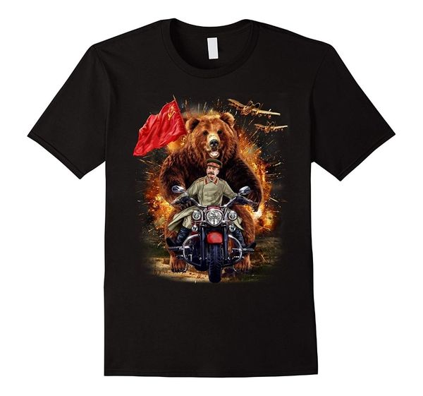 

men 2020 summer round neck mens t shirt t-shirt grizzly bear and soviet stalin in epic battle t shirt sport hooded sweatshirt hoodie