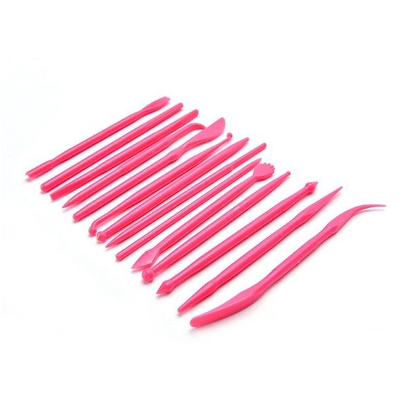 

14 pcs plastic sugar turning clay soft pottery plastic knife and brush brushes diy kit tools mini sugar turning sculptu jllhzy