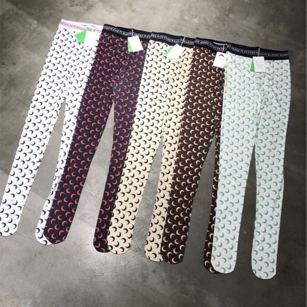 

marine 2020 spring new moon print skinny and versatile fashion street trendy full print one-piece leggings, Black;green