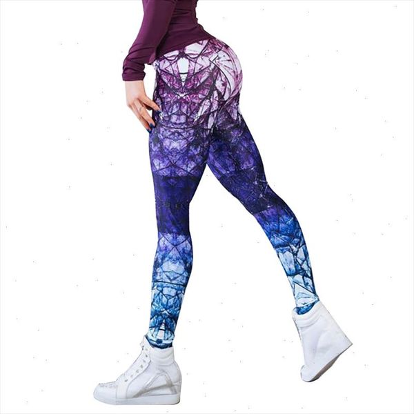 

new deep blue purple trousers jeggings high waist digital printing casual female pants athleisure women push up leggings, Black