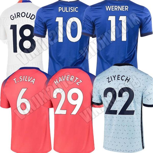 

20 21 cfc t.silva soccer jerseys abraham werner havertz chilwell ziyech lampard football shirt pulisic camiseta 2020 2021 4th men kids kit, Black;yellow