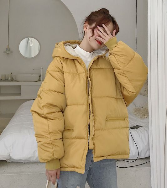 

2021 newstyle jacket women hooded cotton padded oversived female winter coat outwear fashion short warm sxjk, Black