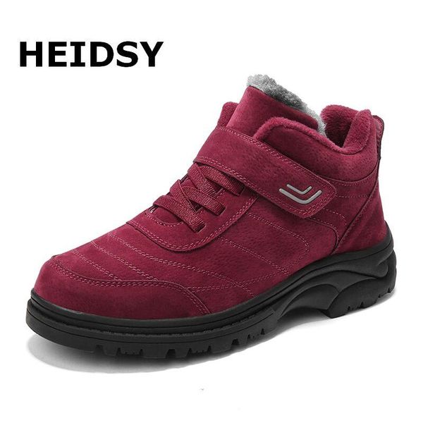 

boots women's snow 2021 ladies ankle plus size winter shoes non-slip warm plush women cotton woman botas, Black