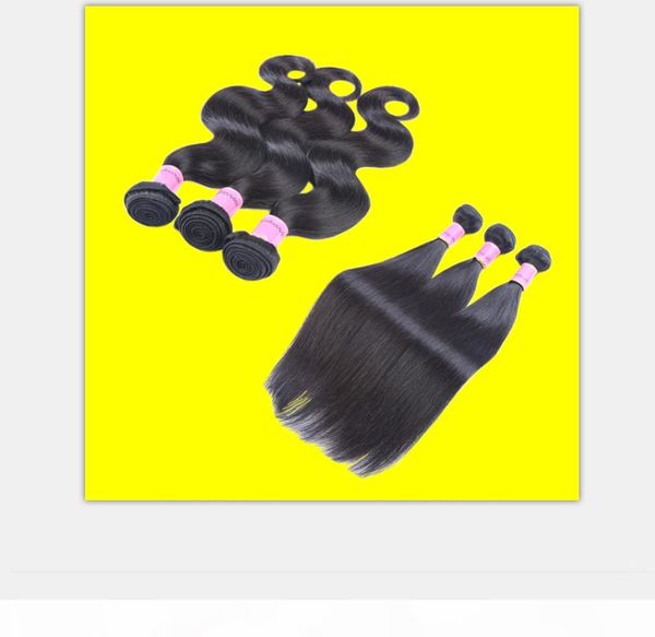 

волосы плетены бразильские пакеты волос natral color 1b, Black
