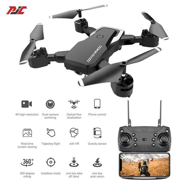 

drones lf609 rc fpv drone optical flow wifi 0.3mp/5.0mp 4k with camera hd quadcopter wide angle dual cameras foldable