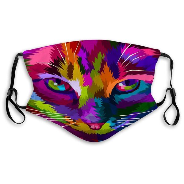 

01,mouth masks face scarves,shield dust covers colorful cool cat eyes polyester covers