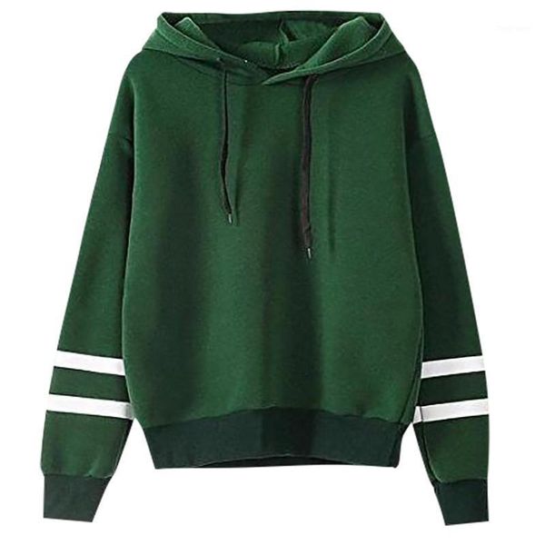 

women's fashion casual loose long sleeve solid color hooded sweatshirt blouse new style for winter sweat à capucher1, Black