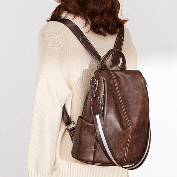 

backpack style women 2021 bag korean college student all-match chic school hong kong