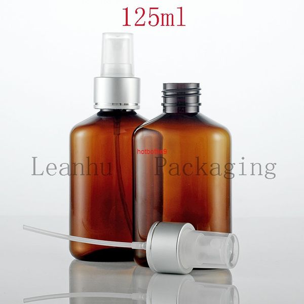 Bottiglia di lozione in plastica marrone con pompa spray, spray per trucco da 125 ml, contenitori cosmetici vuoti da 36 pezzi, ordine di bottiglie riutilizzabili