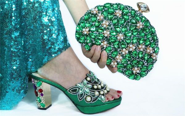 

dress shoes excelletn green high heel pumps with bag set african lady and handbag gl2 height 8.5cm1, Black