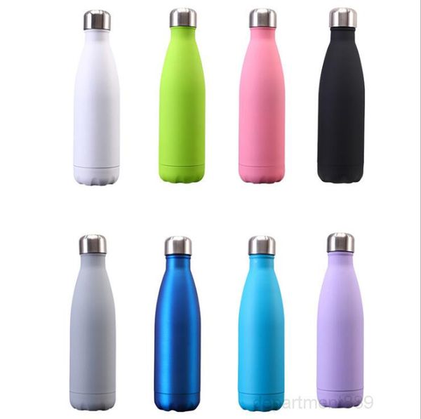 

cola shape mugs stainless steel double wall water bottle vacuum insulated tumblers cups portable sports kettle sea shipping owb1163