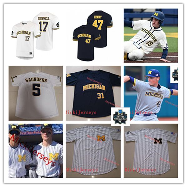 

custom michigan wolverines jersey miles lewis jord brewer jimmy kerr jesse franklin jack blomgren karl kauffmann michigan baseball jersey, Black