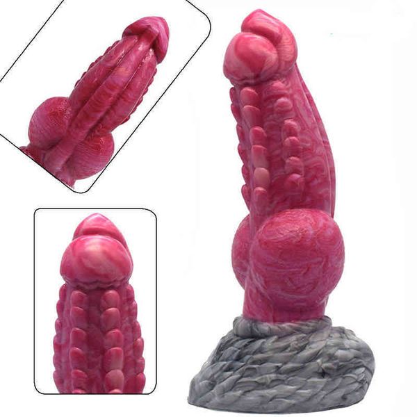 NXY Analspielzeug, flüssiger Silikon-Wolfshund-Penis für Männer und Frauen, Hinterhof-Plug, Damen-Masturbation, simulierte Sexprodukte für Erwachsene, 0314