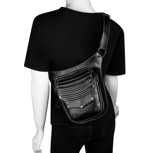 

yourseason multifunctional ladies waist bag 2021 pu leather female moto biker steampunk shoulder messenger bags