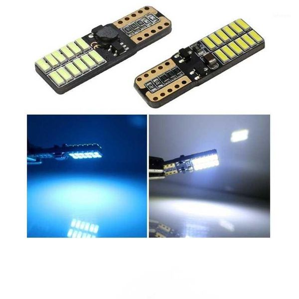 

t10 4014 24smd led car interior lights led w5w 194 168 auto bulb parking light clearance white dome reading lamp canbus 12v1