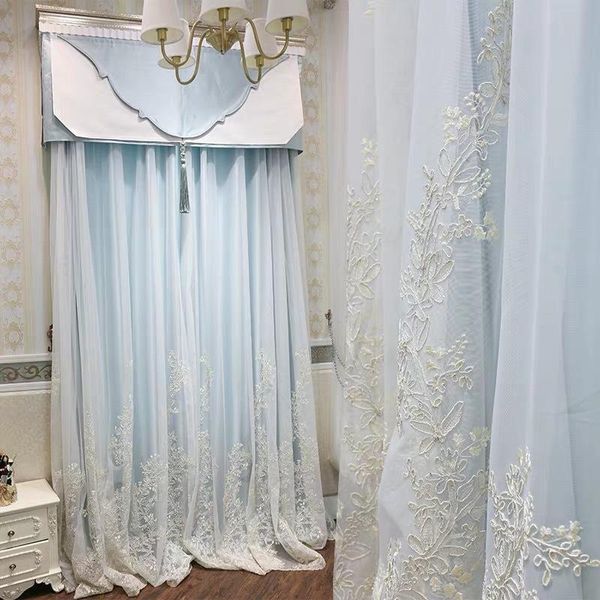 

curtain & drapes princess style european small luxury nordic simple gauze partition balcony shading curtains for bedroom living room