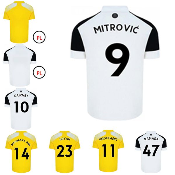 

2021 cairney mitrovic anguissa mens soccer jerseys lemina kebano decordova kongolo home white away yellow football shirt short sleeve, Black;yellow