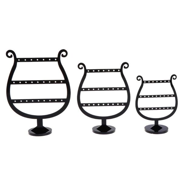 

3 pcs/set earrings shelf ear stud organizer stand holder jewelry display acrylic, Pink;blue