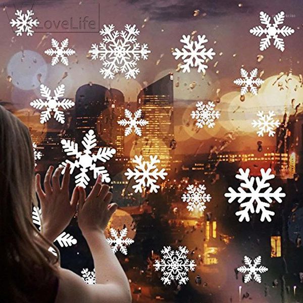 

christmas decorations 27 pieces white/red snowflake 2021 winter window stickers decal wall mural supplies1