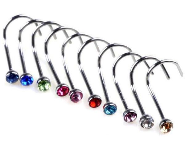 

titanium crystal art rings steel nose jewelry stude nose piercing body wmtmz otsweet, Silver