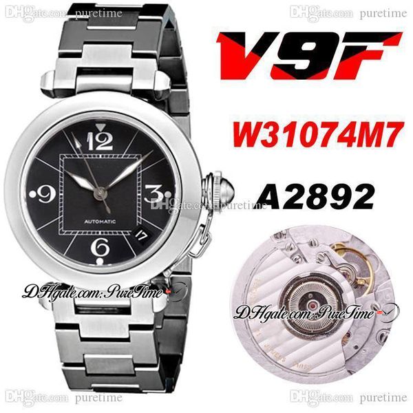 V9F 35mm W31074M7 A2892 Automático Womens Watch Caso de Aço Black Dial Aço Inoxidável Pulseira Senhoras Relógios Melhor Edição Puretime A1