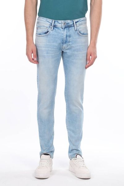 

pipe bell-bottomed men jean pants, Blue