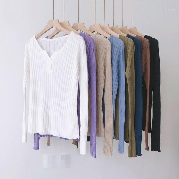 

women pullover sweater long sleeve v-neck soft wool cashmere blending female solid pull sweater bottom slim jumper1, White;black