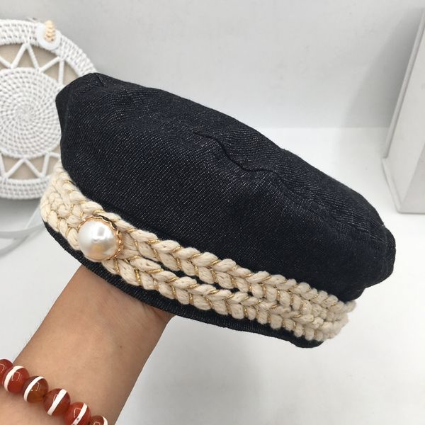 

berets early autumn beret cowboy socialite retro fashion versatile painter hat woman pumpkin han, Blue;gray