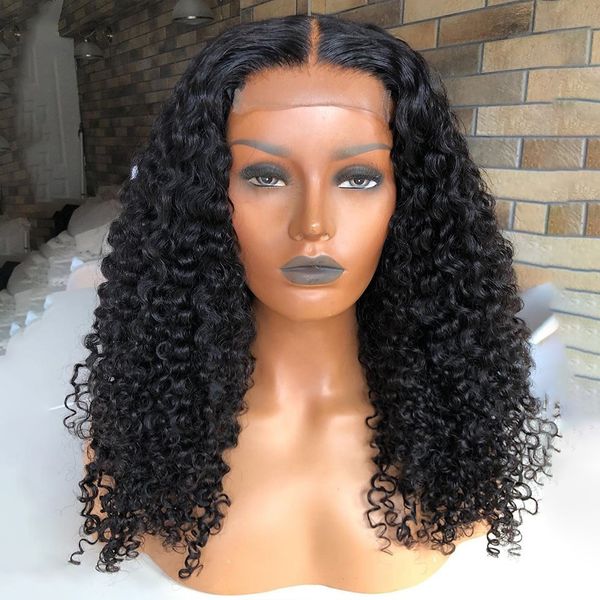 

kinky curly wig 13x6 lace front human hair wigs pre plucked remy brazilian hair 180 density silk lace frontal wig, Black;brown