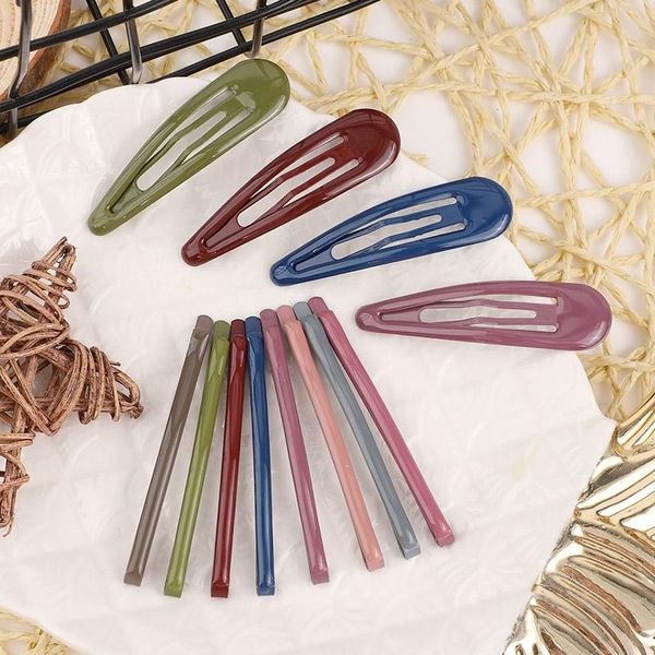 

4pcs new color hairpin barrettes snap hair clips for girls children women hair bobby pins metal hairgrip hair accessories tools qyldnw, Slivery;white