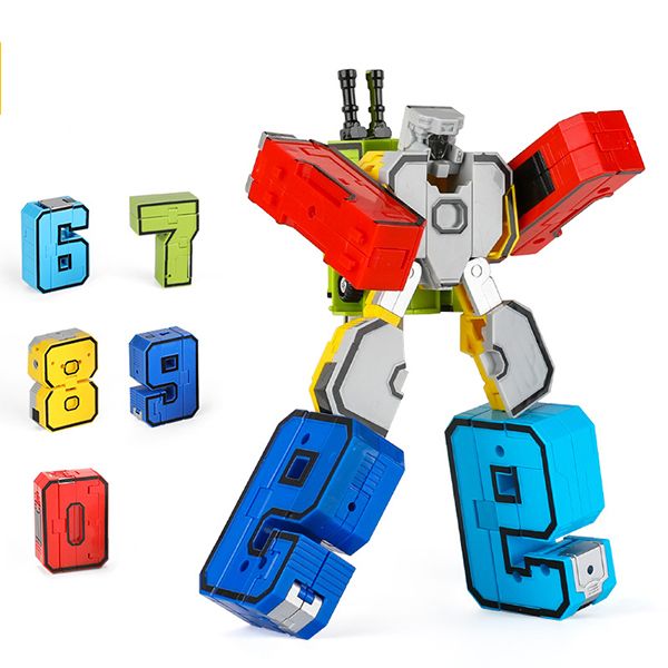

2020 new product children's digital transformation toy puzzle fit robot boy alphabet building blocks macadamia dinosaur complete set gi