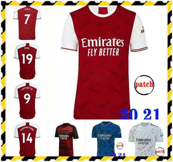 

arsen soccer jersey 2020 2021 saka pepe home away third classic gunner pre-match men kids kit 20 21 football shirt, Black;yellow