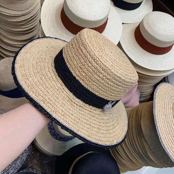 

dimensional diamond rabbit three decorated lafite grass flat sunshade straw hat, Blue;gray