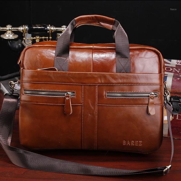 

briefcases keebreak men's bag genuine leather briefcase lapbags portable 14 inch business office portfolio for documents man briefc