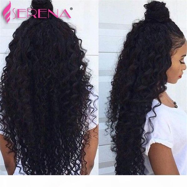 

tissage deep curly 8a mongolian virgin hair with closure frontal and bundles curly hair with frontal bundle deals with closure, Black;brown