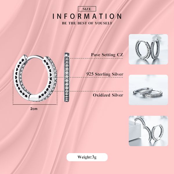 

modian real 925 sterling silver classic full hearts hoop earrings luxury cubic zirconia fashion jewelry for women wedding gift fashion desig, Golden