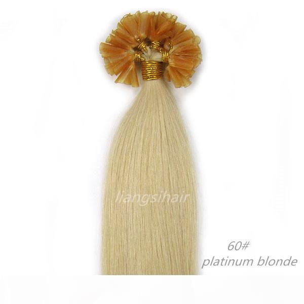 

brazilian nail-hair bundles 20" 50g 100s 16# ash blonde pre bonded human hair extensions brazilian human remy hair 100pcs one lot soft, Black