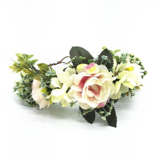 

flower girl's flower crown floral headband festival garlands women girls hair accessories bride wedding flowe qyljok