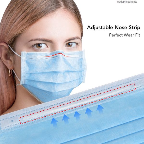 

face disposable wholesale fashion 3 layer ear-loop designer dust mouth masks 3-ply soft breathable protective dustproof