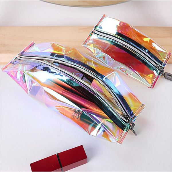 

fashion laser transparent make up bag women travel folding cosmetic organizer zipper storage pouch toiletry beauty wash kit