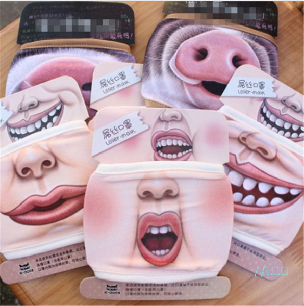 

funny big mouth mask cute anti dust funny pig cotton mouth mask cartoon face emotiction masque washable reusable fashion mouth mask d42701