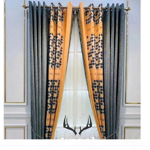 

custom for living room dining room bedroom curtains nordic simple high-end seamless stitching cashmere blackout curtains