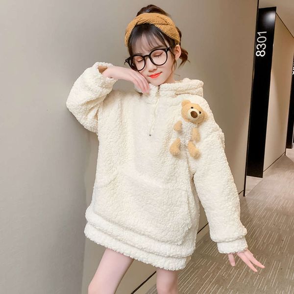 

lovely cub fur sweater autumn girls' and winter 2020 korean pullover cartoon children's fashion szxx, Black