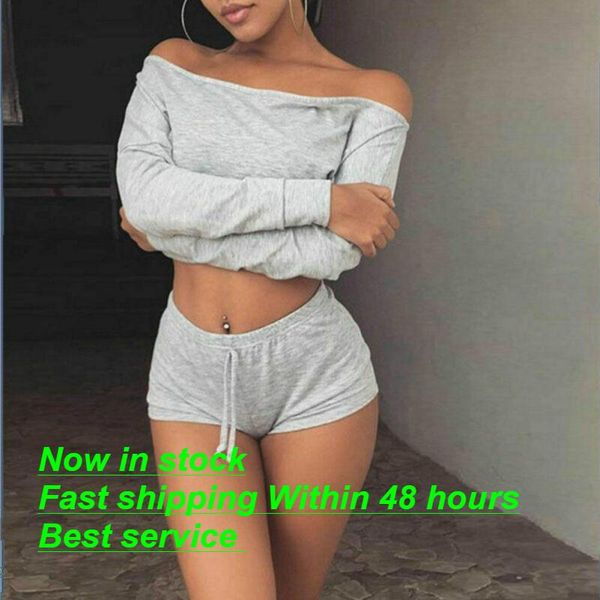 

yoga outfits fashion women two-piece set tracksuit summer sports crop shorts clothes, White;red