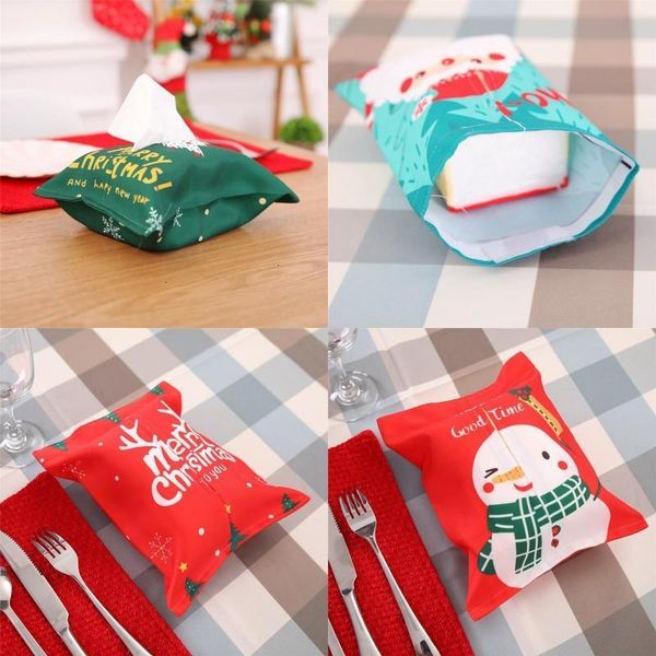 

fabric twill decorative cover merry christmas santas snowman printed tissue box dhf265 cbo7