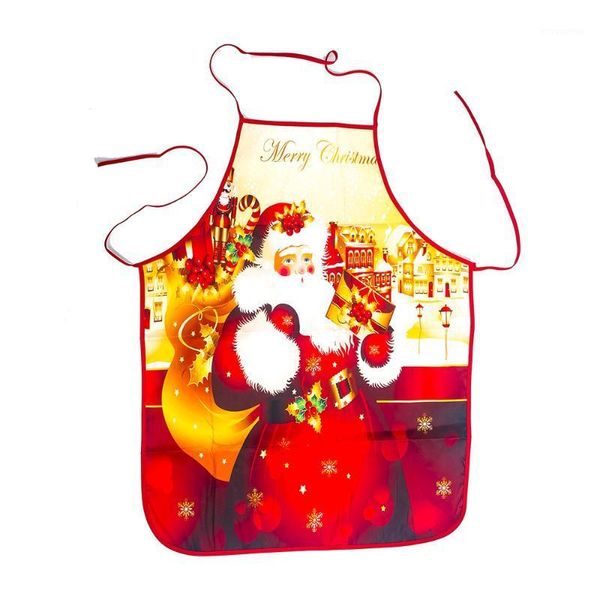

1pc red christmas aprons santa claus aprons women men dinner party decor home kitchen cooking baking cleaning apron qa 2671