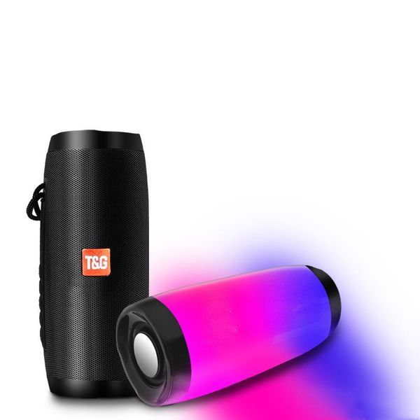 

tg157 led light wireless portable bluetooth speaker outdoor portable outdoor stereo sound column speaker support tf fm usb